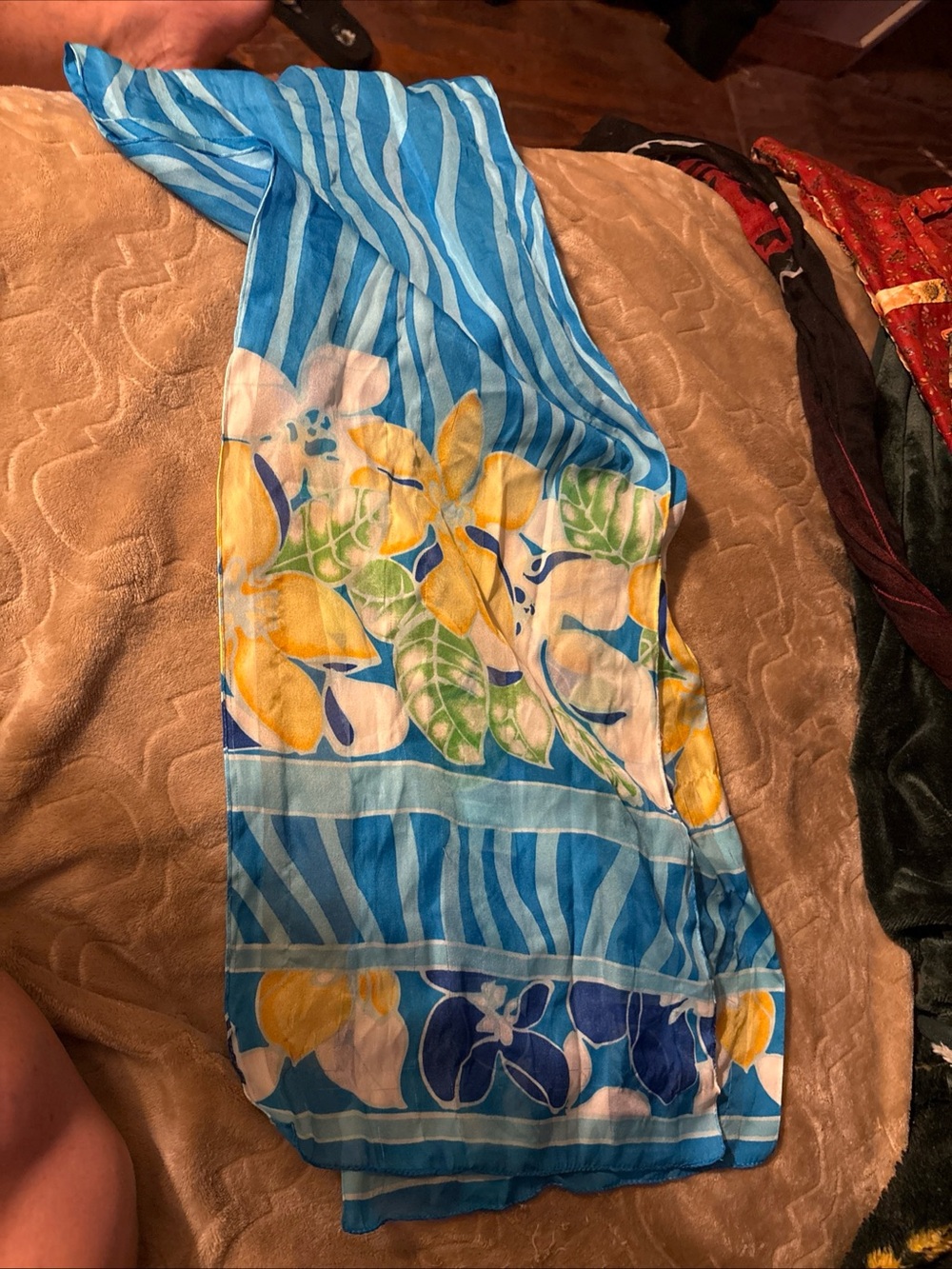 Women’s Blue and Yellow Scarf